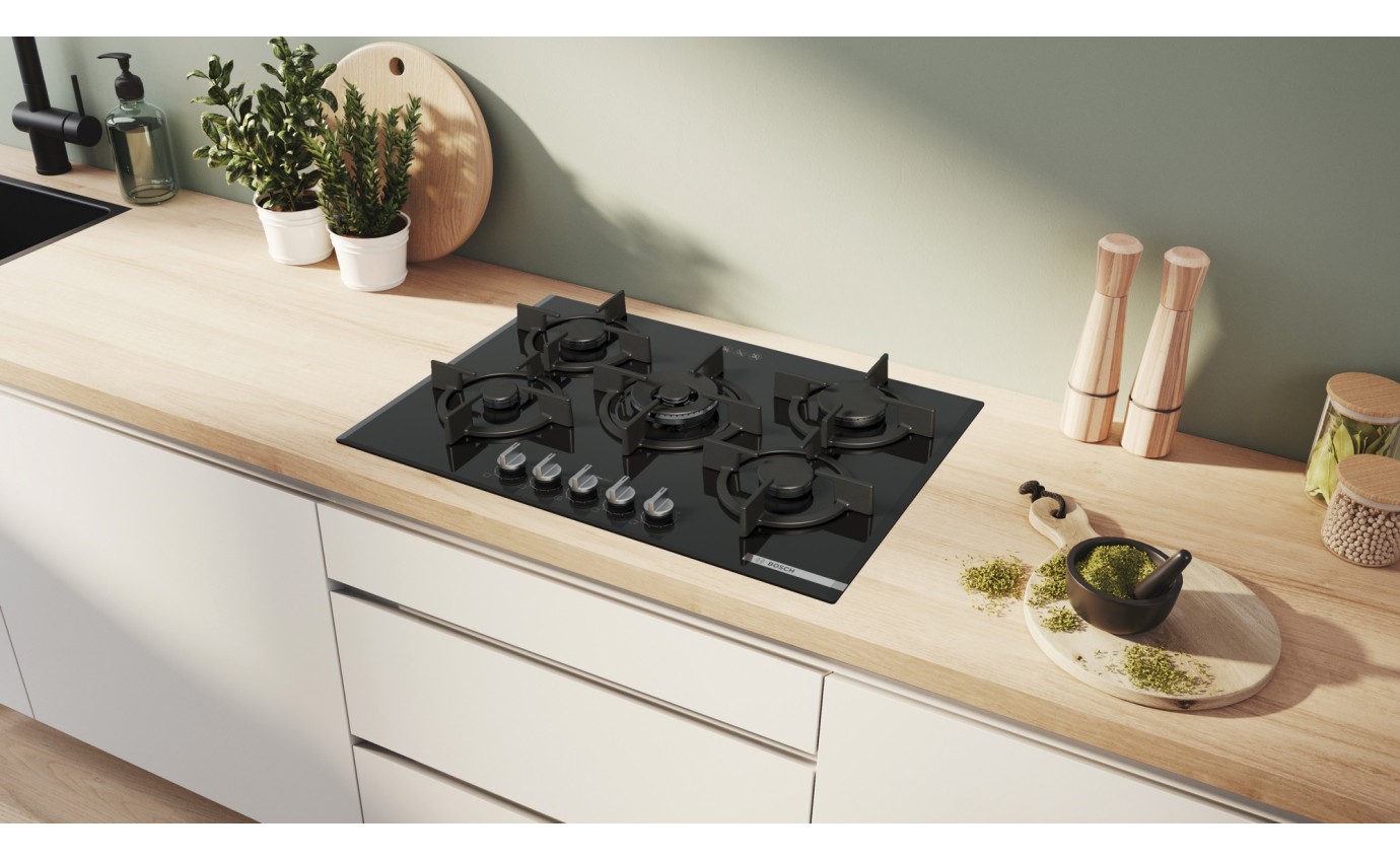 Bosch 75cm Gas on Glass Cooktop PPQ7A6I10A