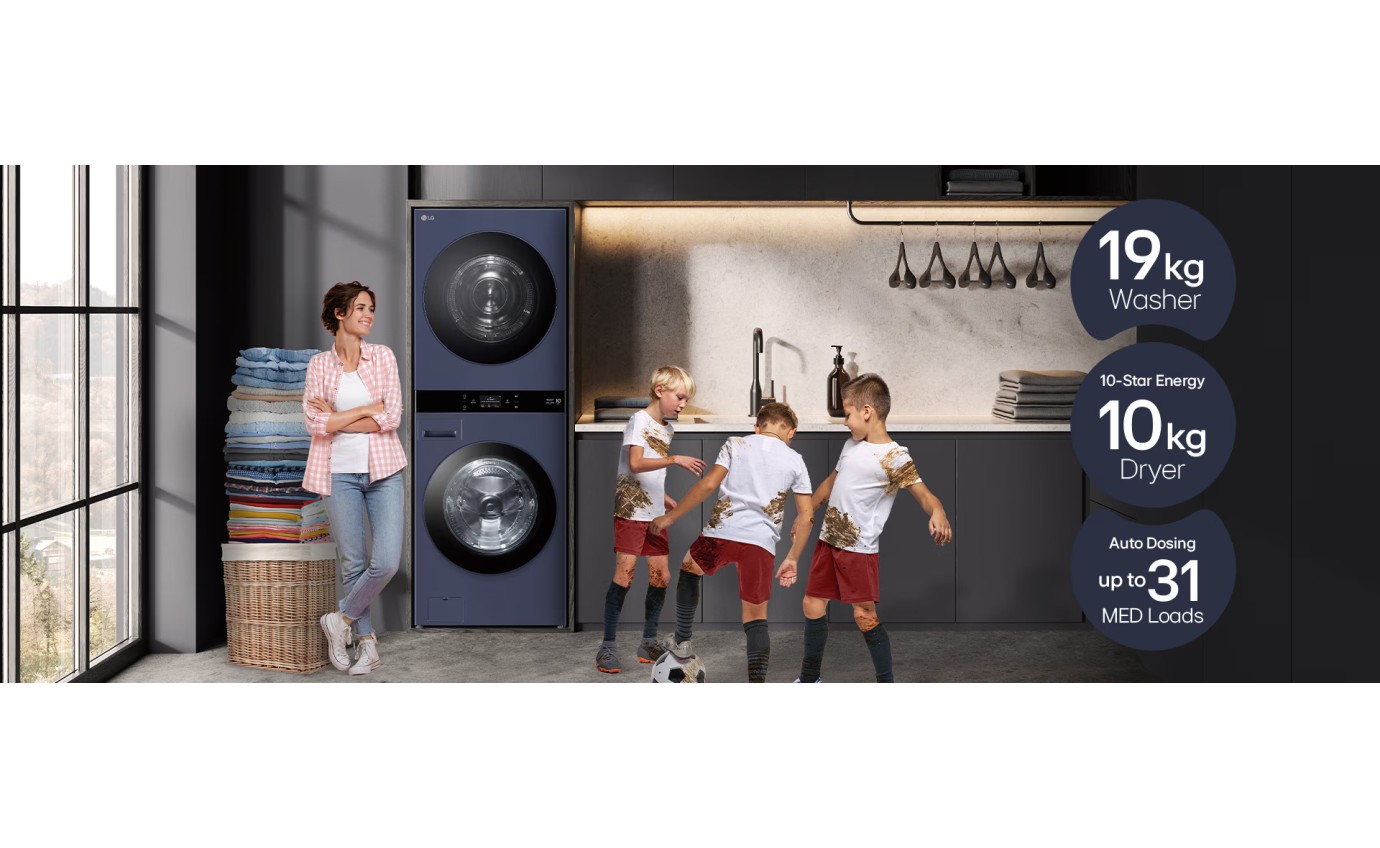 LG 19/10kg WashTower Stacked Washer Dryer (Navy Blue) WWT1910BLX