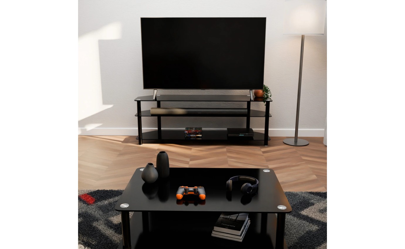 Tauris ACE 1500mm Tempered Glass & Steel Entertainment Unit ACE1500