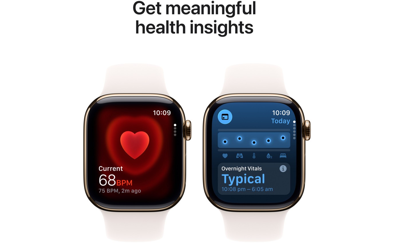 Apple Watch Series 11 GPS + Cellular 42mm Gold Titanium Case with Light Blush Sport Band (S/M) MF8W4XA