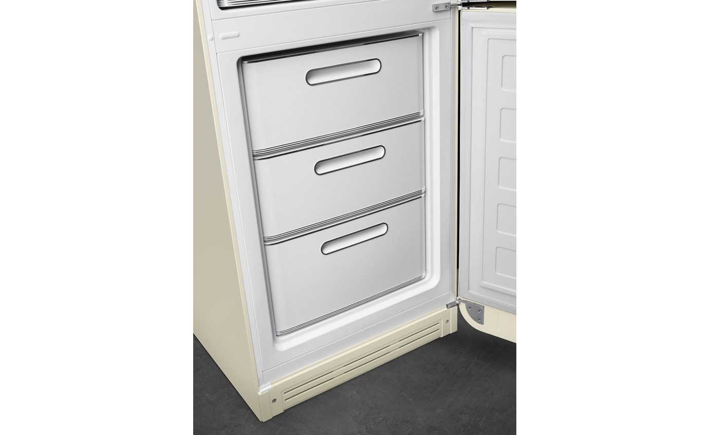 Smeg 331L 50s Style Retro Bottom Mount Fridge (Cream) FAB32RCR5AU