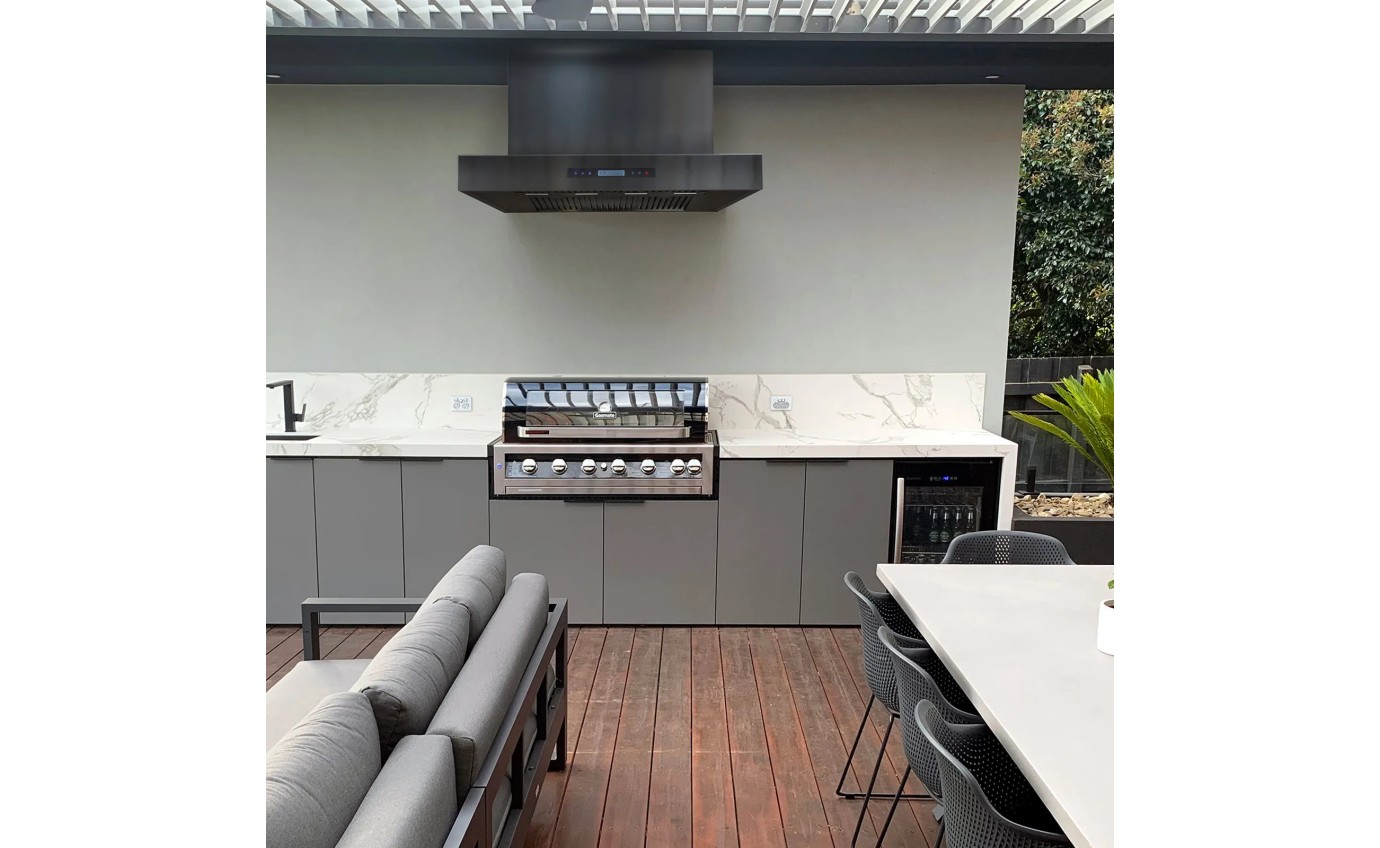 Excelsior 120cm Black BBQ Rangehood CXWB12082BLK