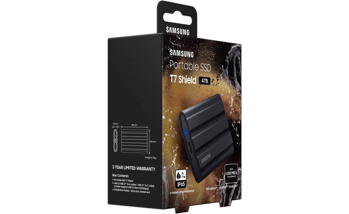 Samsung Portable SSD T7 Shield 4TB (Black) MUPE4T0SWW
