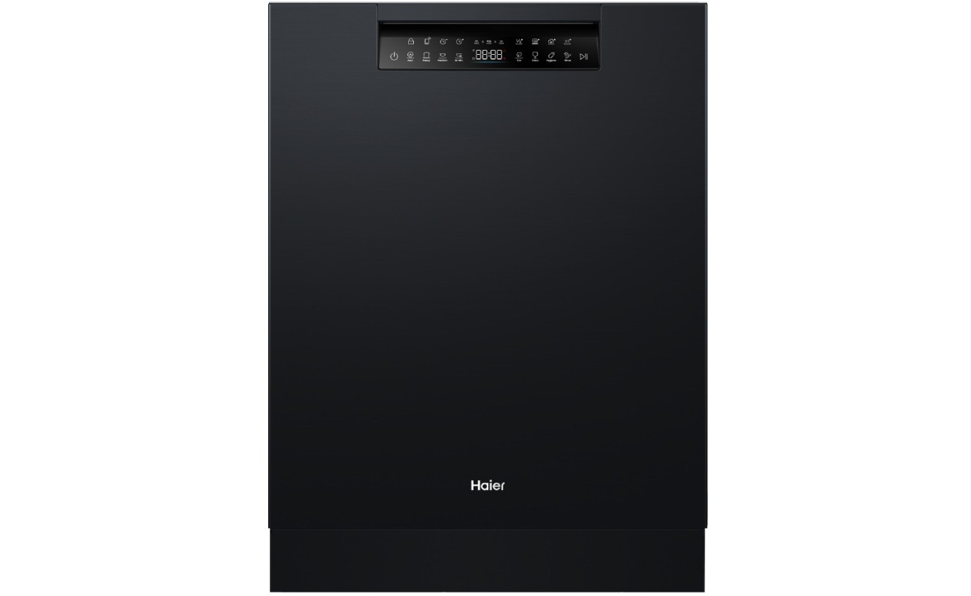 Haier 60cm Built-under Dishwasher with Steam Sanitise (Black) HDW15U3B1