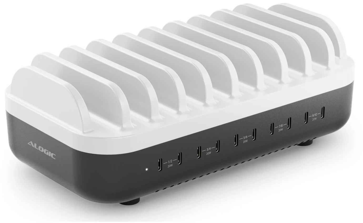 ALOGIC Powerfin 10 Port 100W USB-C Desktop Charging Station SBDCS10C