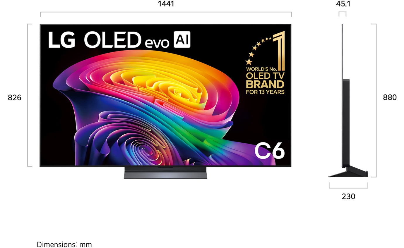 LG 65 inch C6 OLED evo AI 4K Smart TV OLED65C6PSA