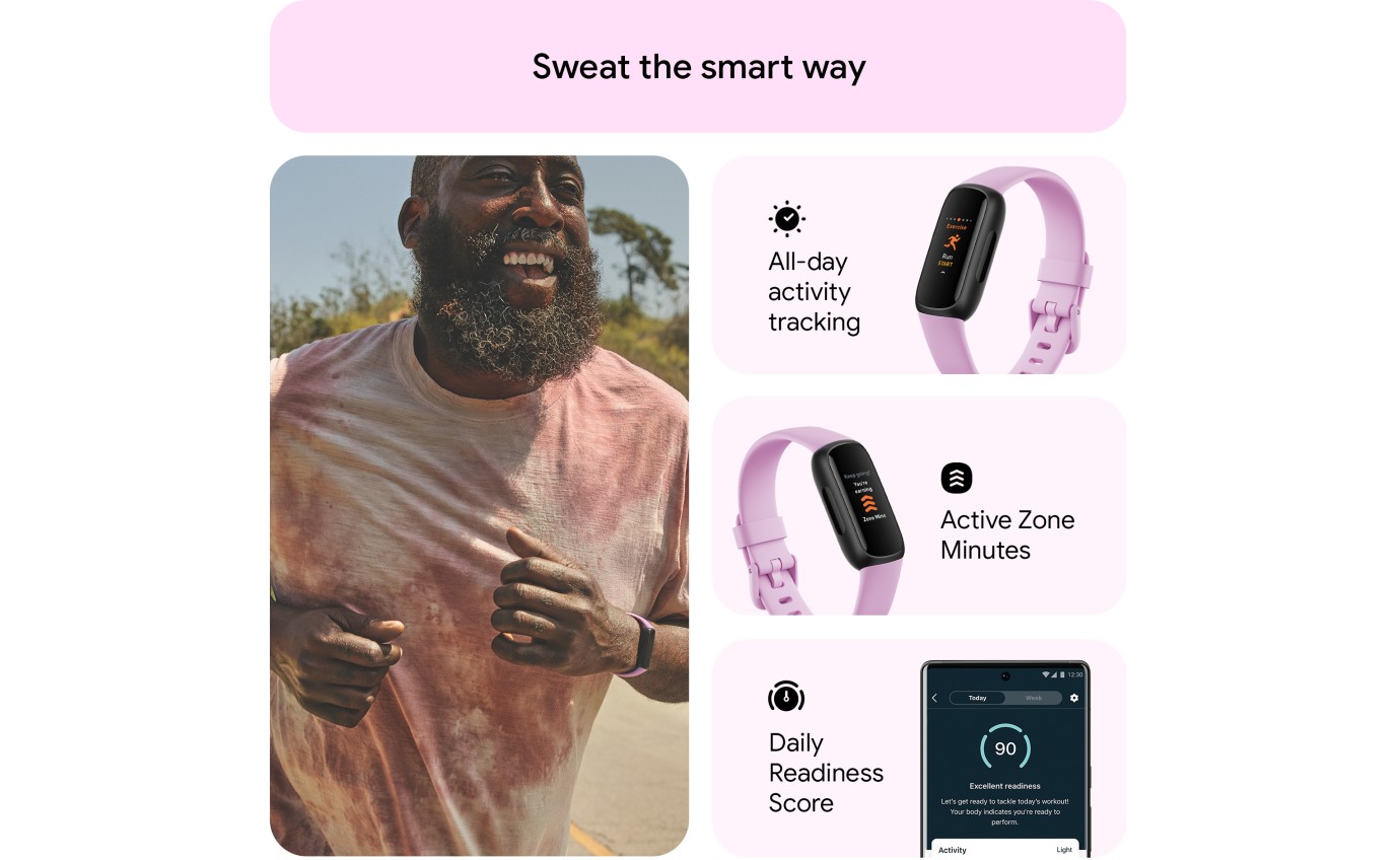 Fitbit Inspire 3 Smartwatch (Lilac Bliss/Black) FB424BKLVFRCJK