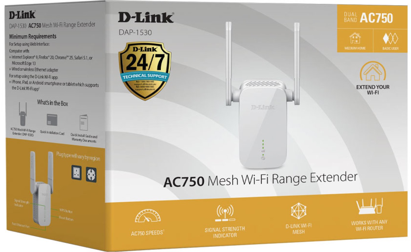 D-Link AC750 Mesh Wi-Fi Range Extender DAP1530