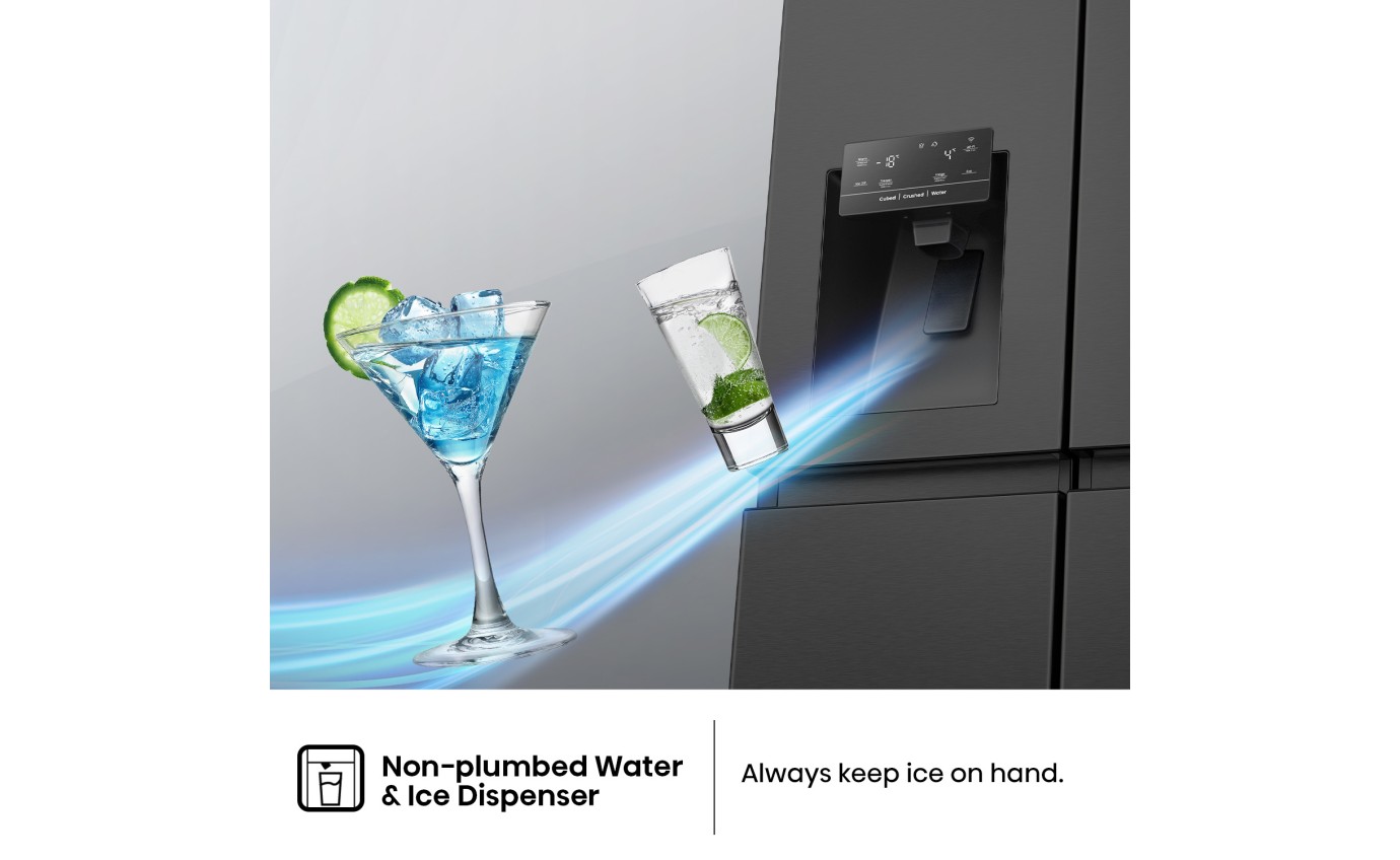 Hisense 632L Side by Side Fridge (Black) HRSBS633BW