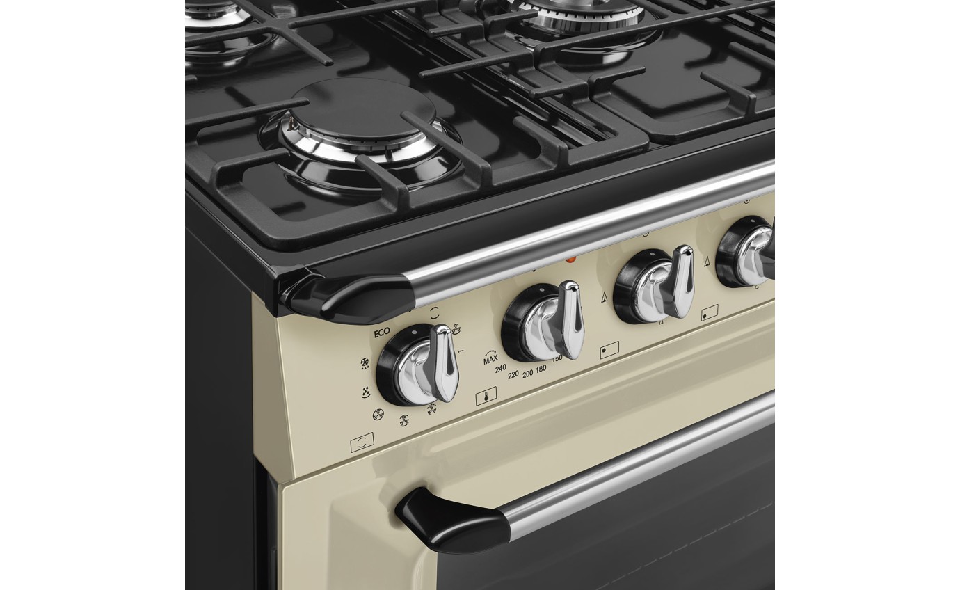 Smeg 90cm Victoria Dual Fuel Cooker (Cream) TRA90GMP