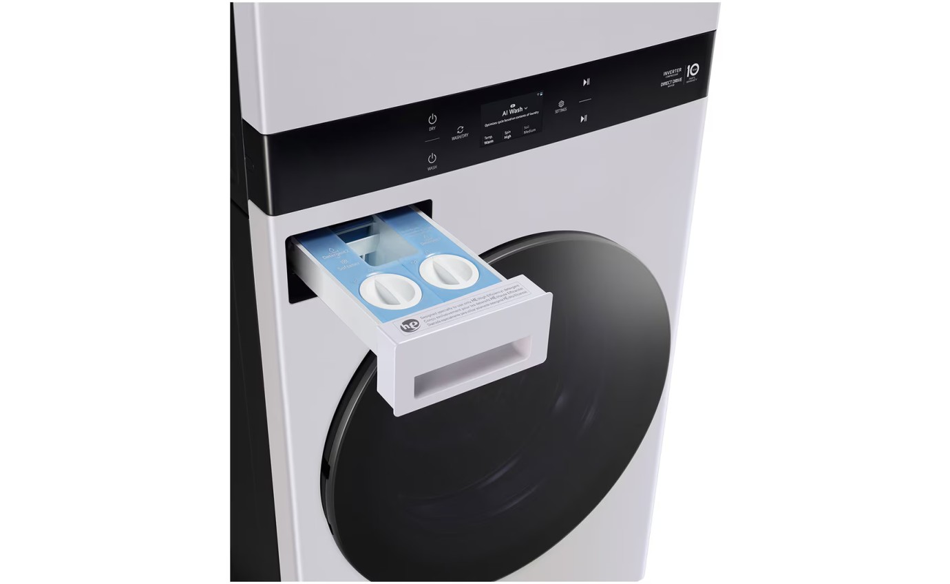 LG 19/10kg WashTower Stacked Washer Dryer (Matte Grey) WWT1910GRX