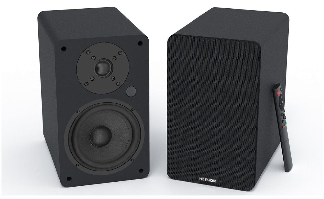 Silcron SLR05 100W Wireless Active Bookshelf Speakers (Black) SLR05BK