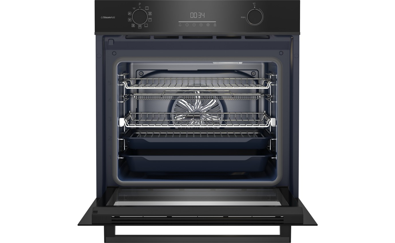 Beko 60cm Pyrolytic Built-in Oven with SteamAdd & Airfry BBO6851PDX