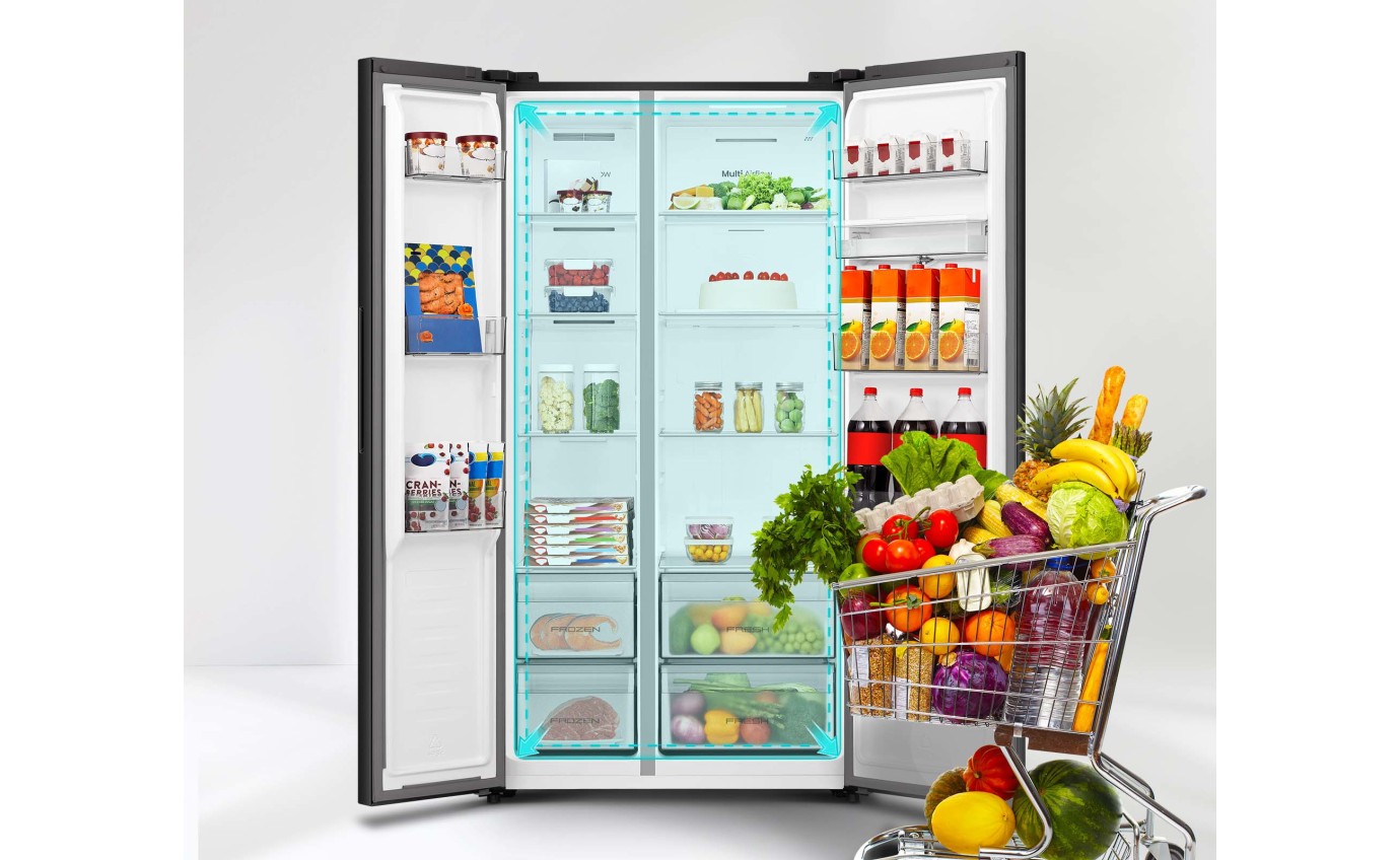 Hisense 541L PureFlat Side by Side Fridge (Black) HRSBS540BW