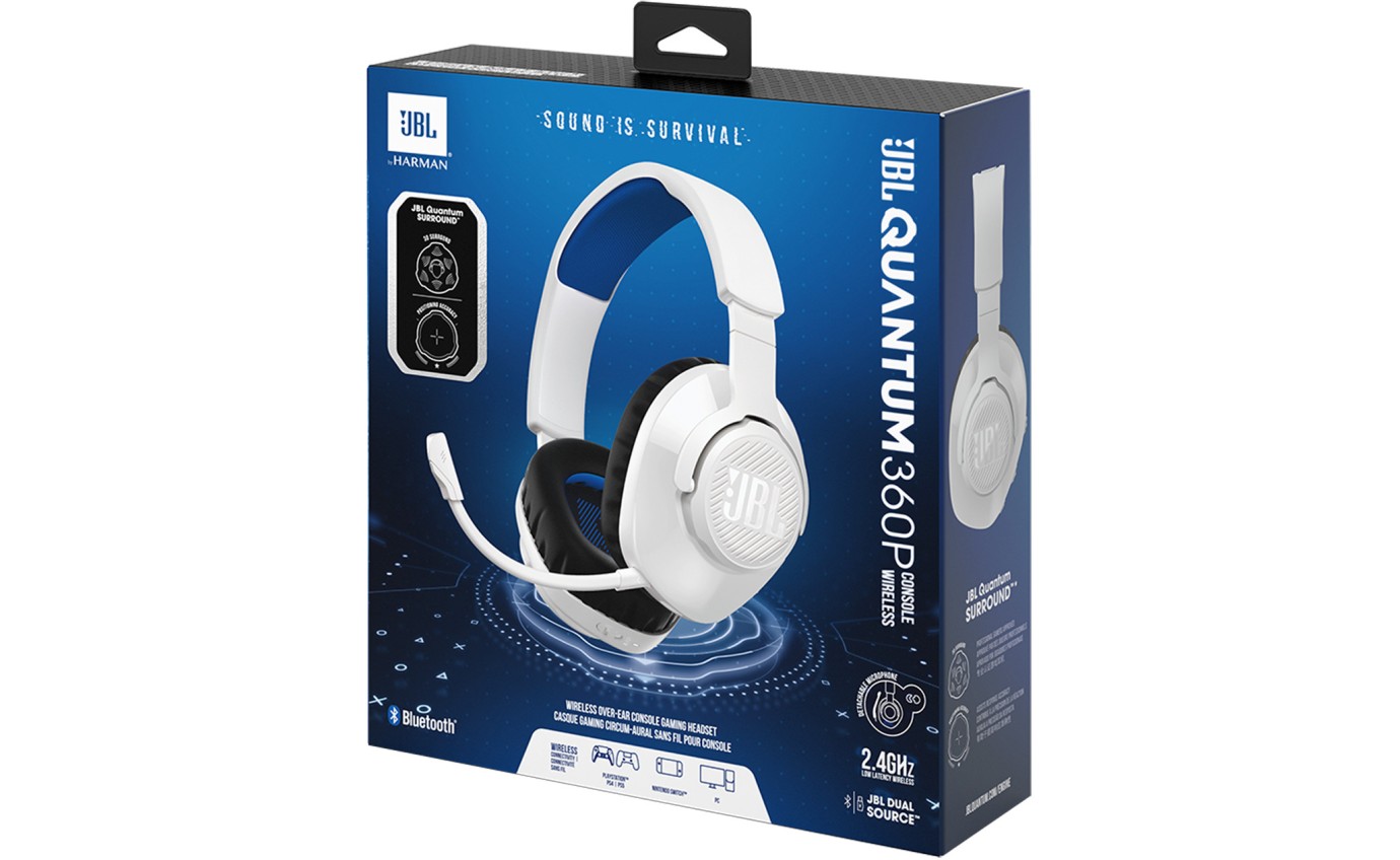 JBL Quantum 360P Wireless Over-Ear Gaming Headset (Blue PlayStation Edition) JBLQ360PWLWHTBLU