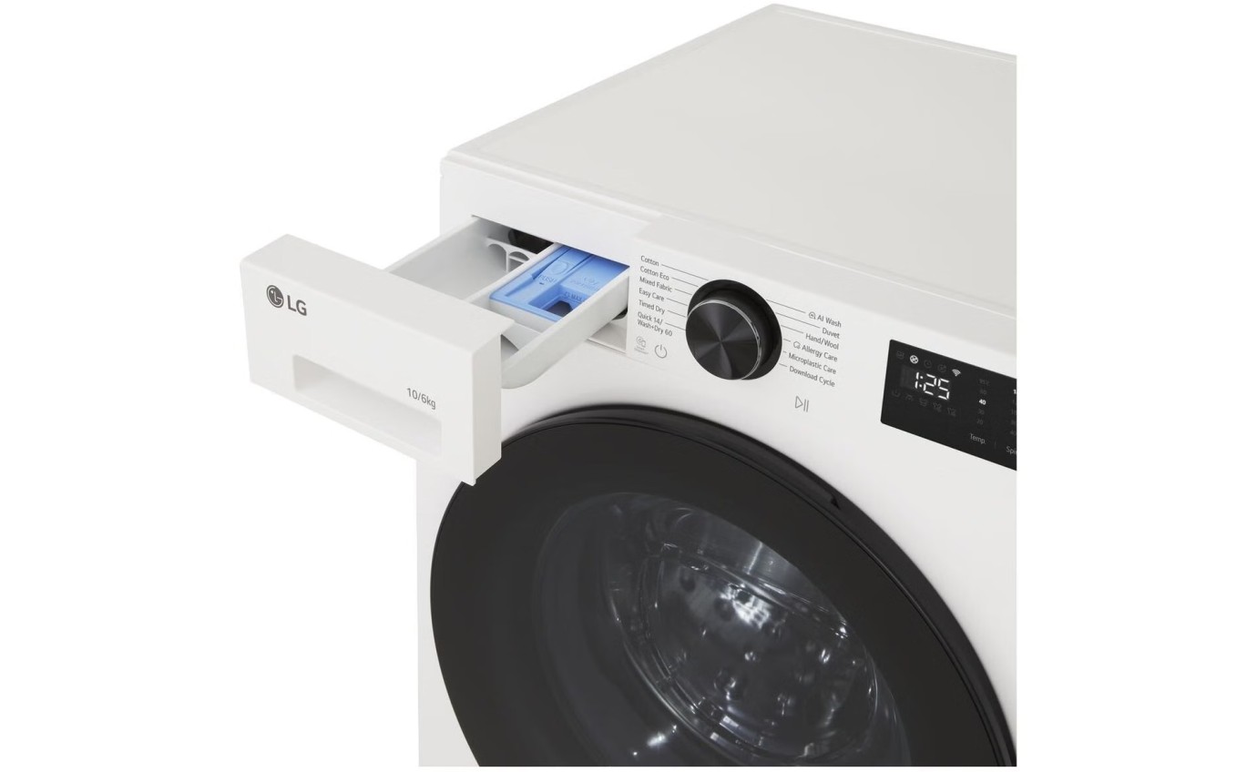 LG 10/6kg Series 3 AI Front Load Wash and Dry Combo (White) WXC31410W