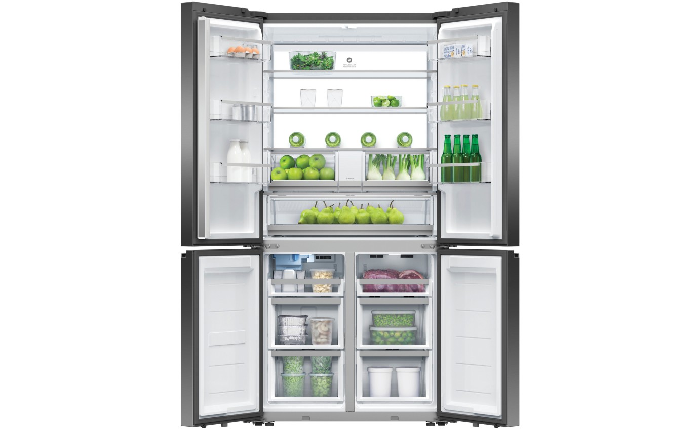 Fisher & Paykel 690L Series 7 Quad Door Refrigerator Freezer, Ice & Water RF730QNUVB1