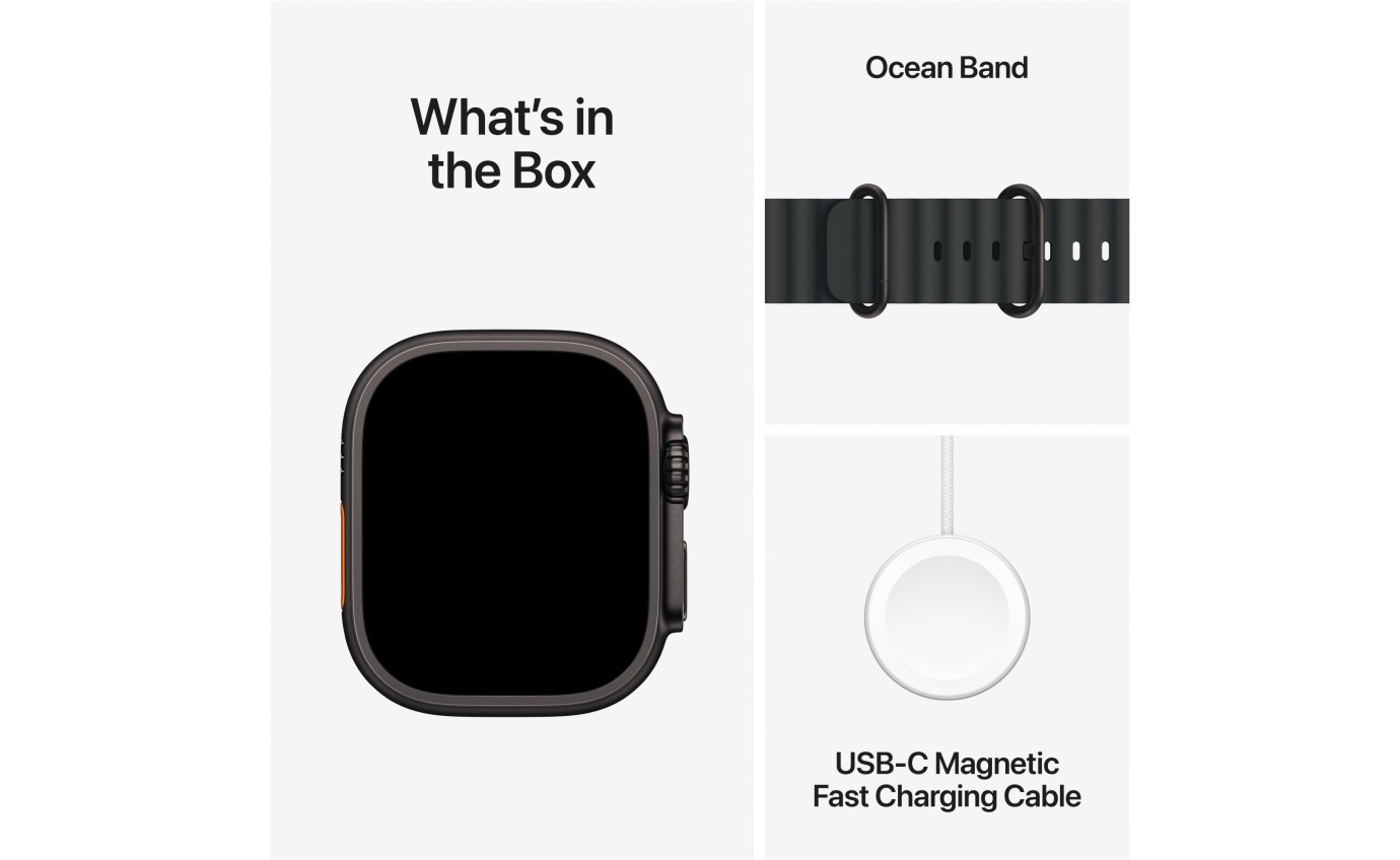 Apple Watch Ultra 3 49mm Black Titanium Case with Black Ocean Band MF0J4XA