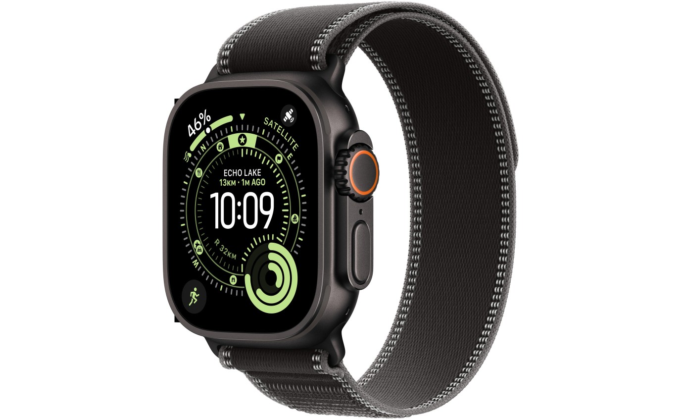 Apple Watch Ultra 3 49mm Black Titanium Case with Black/Charcoal Trail Loop (S/M) MF1D4XA
