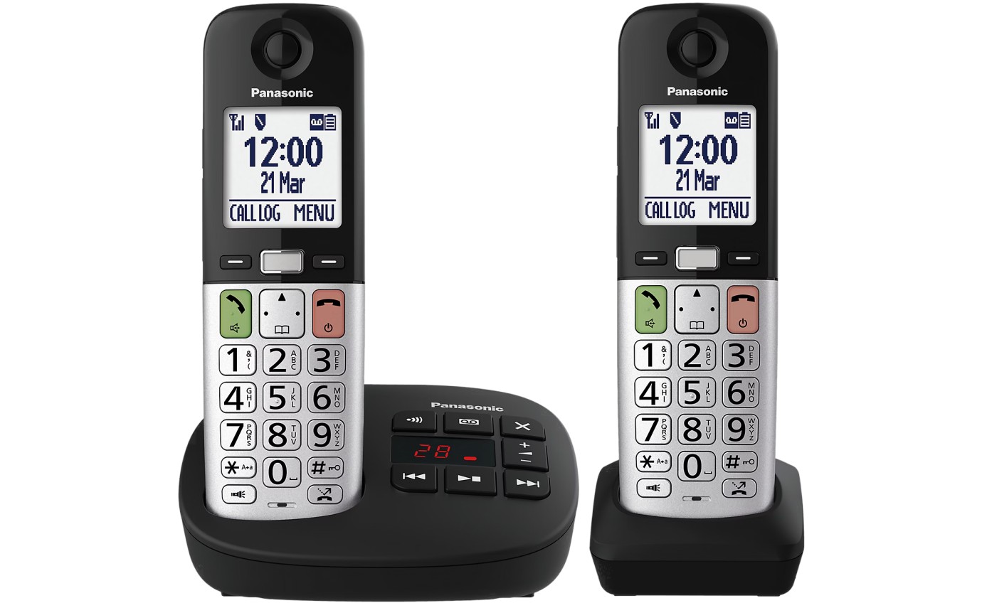 Panasonic DECT Twin Handset Digital Cordless Phone with Answering Machine KXTGU432AZB