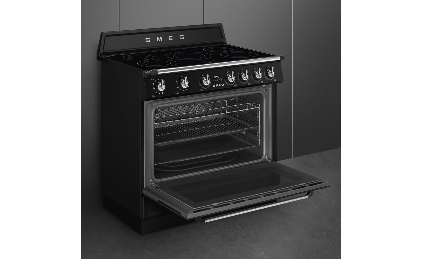 Smeg 90cm Induction Freestanding Cooker (Black) TR90IPBL