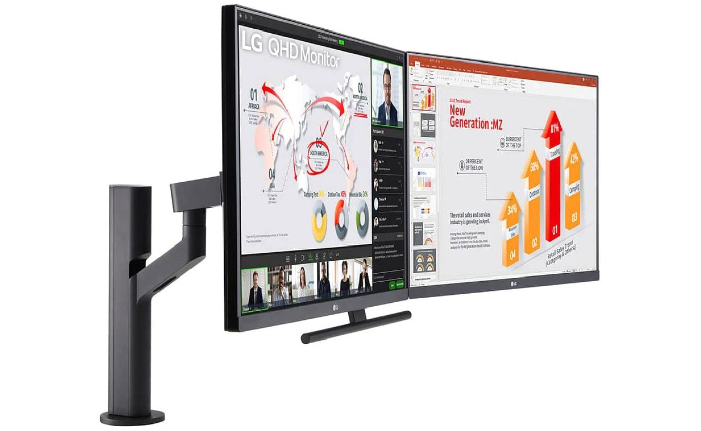 LG 27 inch Dual QHD Ergo Monitor with USB Type-C and Daisy Chain 27QP88D