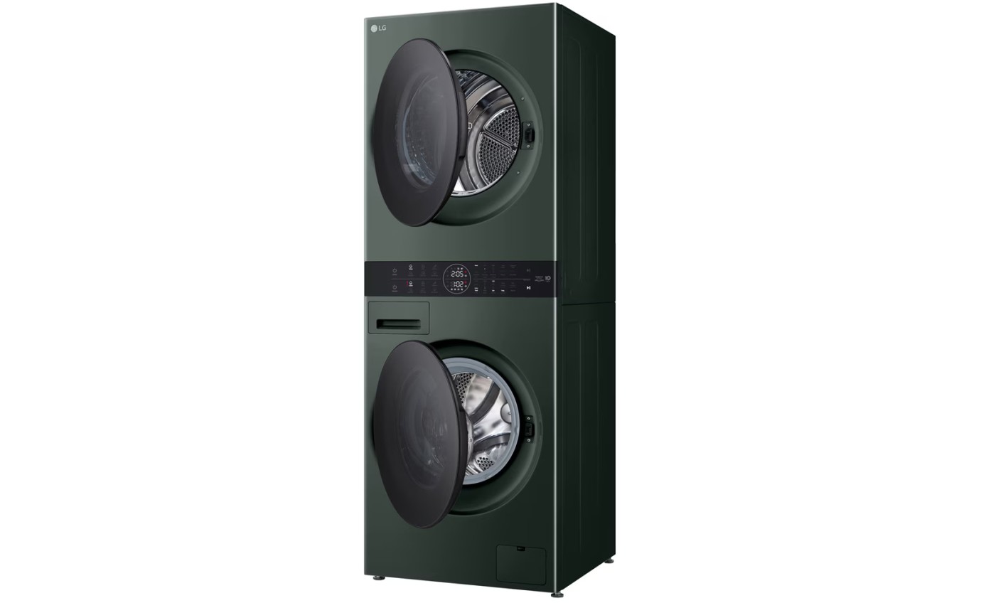 LG 12/10kg WashTower&trade; Stacked Washer Dryer (Forest Green) WWT1210FGX