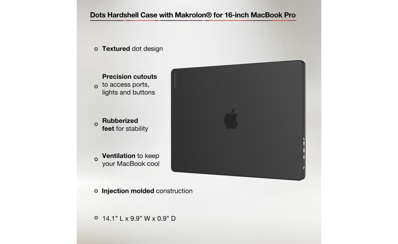 Incase Dots Hardshell with Makrolon&reg; for MacBook Pro 16 inch M1-M4 (Clear) INMB200722CLR