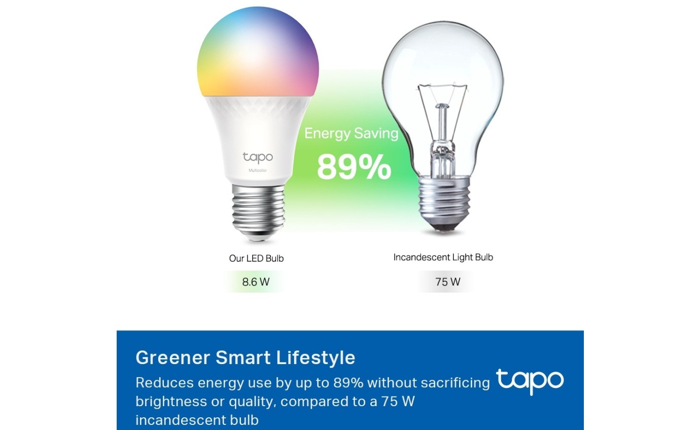 Tapo Smart Wi-Fi Multicolour Light Bulb (E27) TAPOL535E