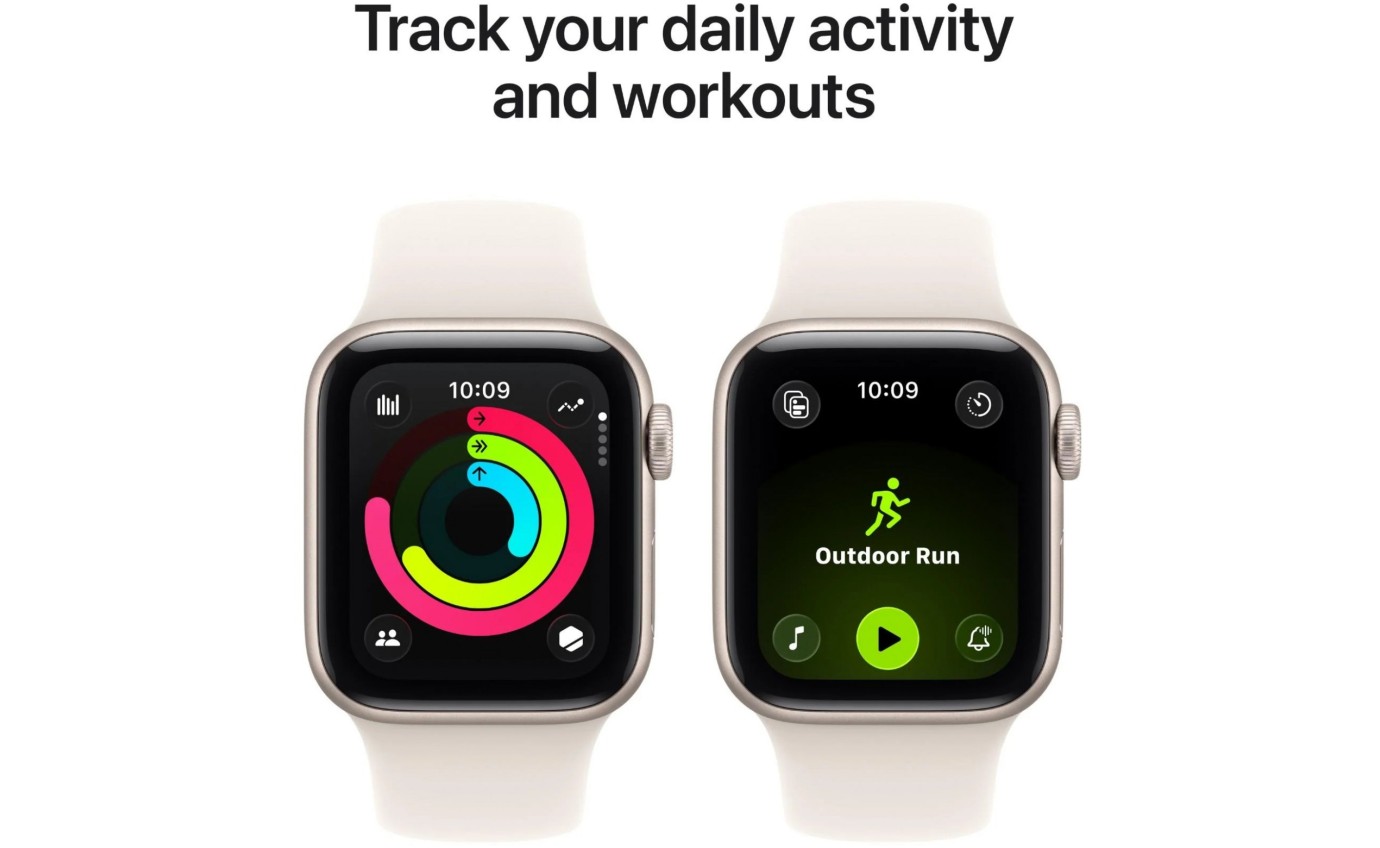 Apple Watch SE 3 GPS 40mm Starlight Aluminium Case with Starlight Sport Band (S/M) MEH34XA