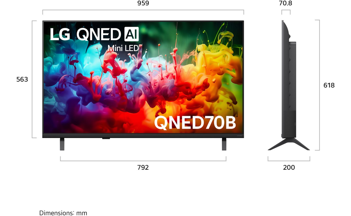 LG 43 inch QNED70B evo AI Mini LED 4K Smart TV 43QNED70BSA