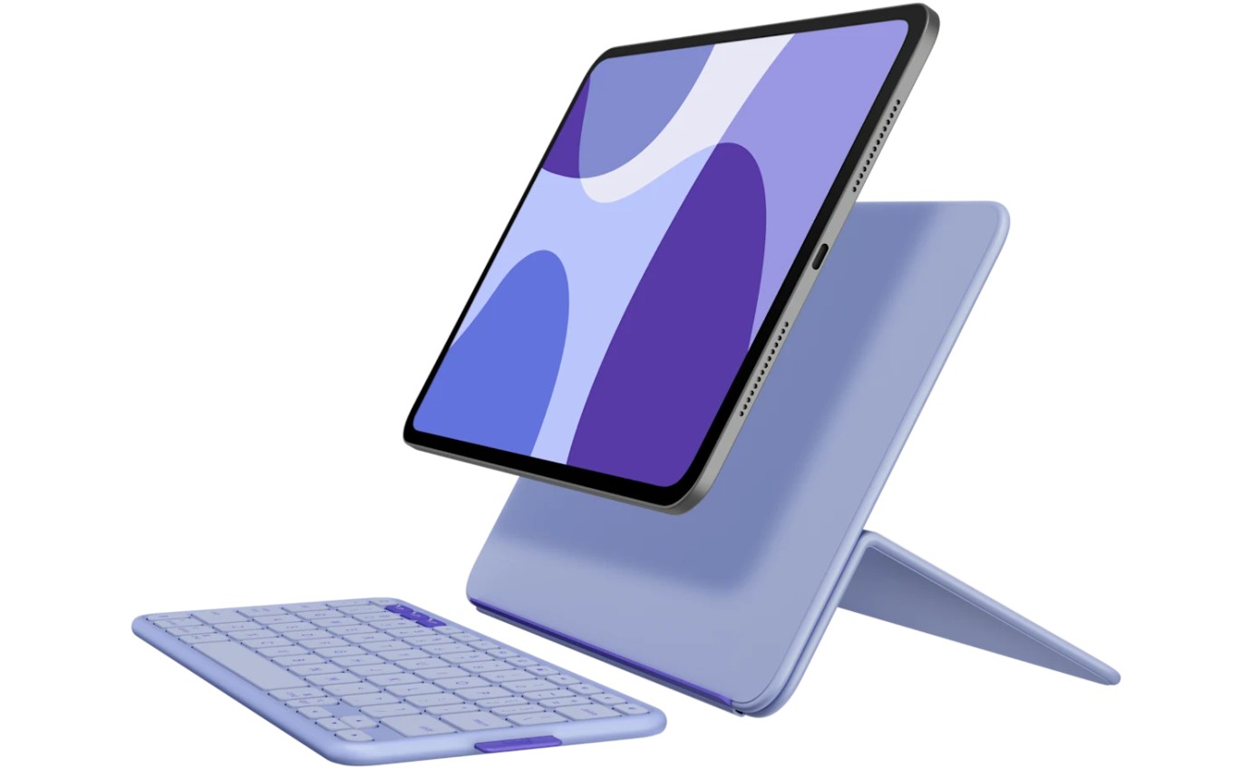 Logitech Flip Folio for iPad Pro 11 inch M4 & Air 11 inch M2/M3 & 5th Gen (Lilac) 920013843