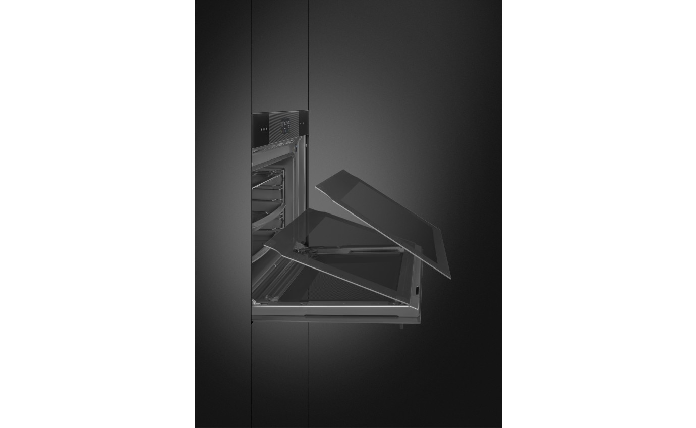 Smeg 60cm Linea Galileo Pyrolytic Oven with Added Steam - Midnight Black SOPA6102S2PB3