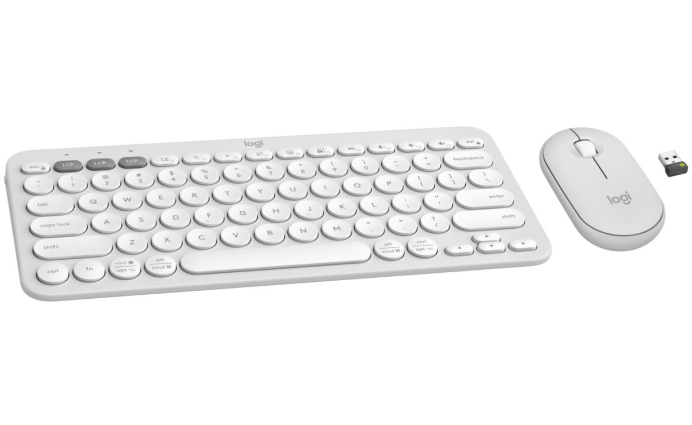 Logitech Pebble 2 Combo Keyboard and Mouse (Tonal White) 920012188