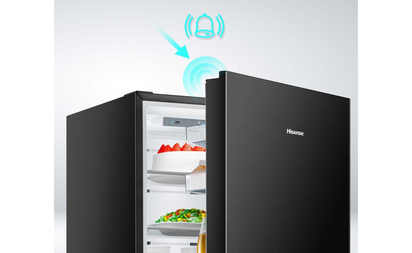 Hisense 417L PureFlat Bottom Mount Fridge (Black Steel) HRBM418B