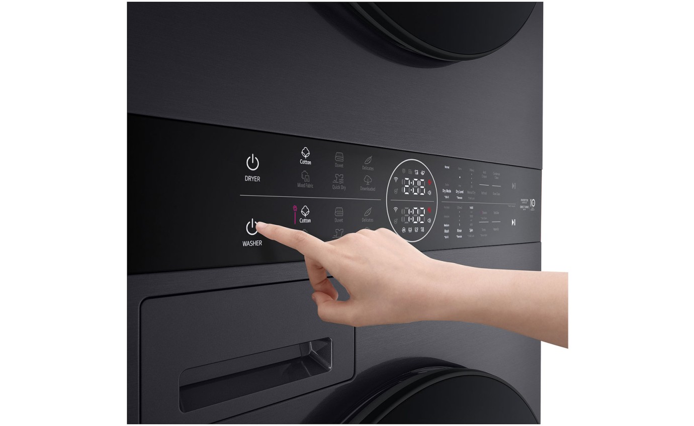 LG 12/10kg WashTower&trade; Stacked Washer Dryer (Black) WWT1210BX