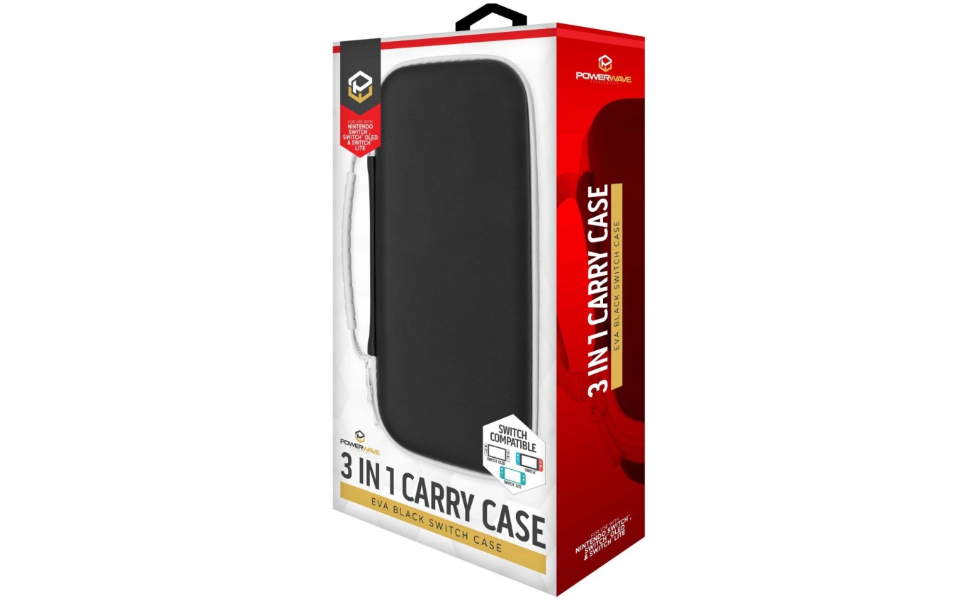 Powerwave 3-in-1 Carry Case for Nintendo Switch OLED (Eva Black) 160345