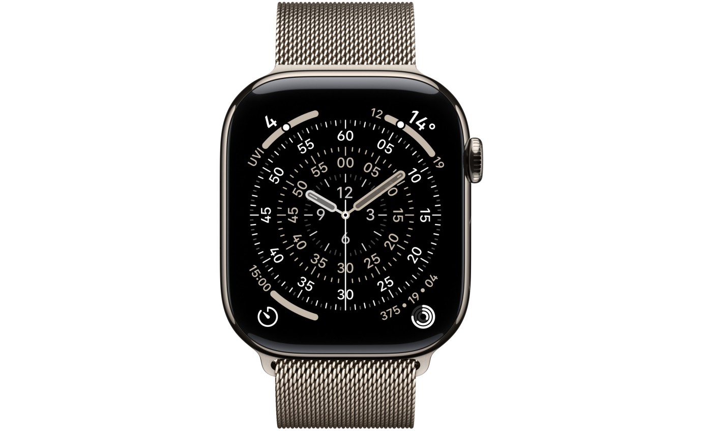 Apple Watch Series 11 GPS + Cellular 46mm Natural Titanium Case with Natural Milanese Loop (S/M) MFCY4XA