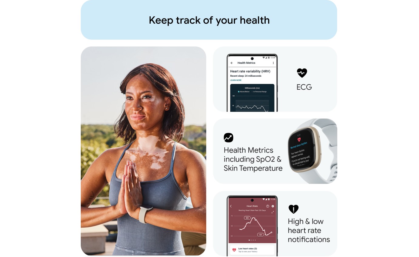 Fitbit Sense 2 Smartwatch (Blue Mist/Pale Gold) FB521GLBMFRCJK