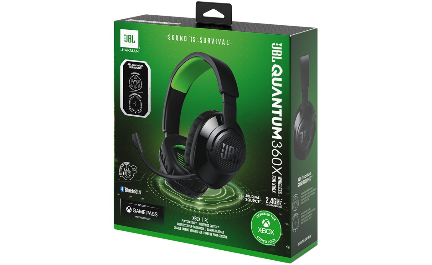 JBL Quantum 360X Wireless Over-Ear Gaming Headset (Green Xbox Edition) JBLQ360XWLBLKGRN