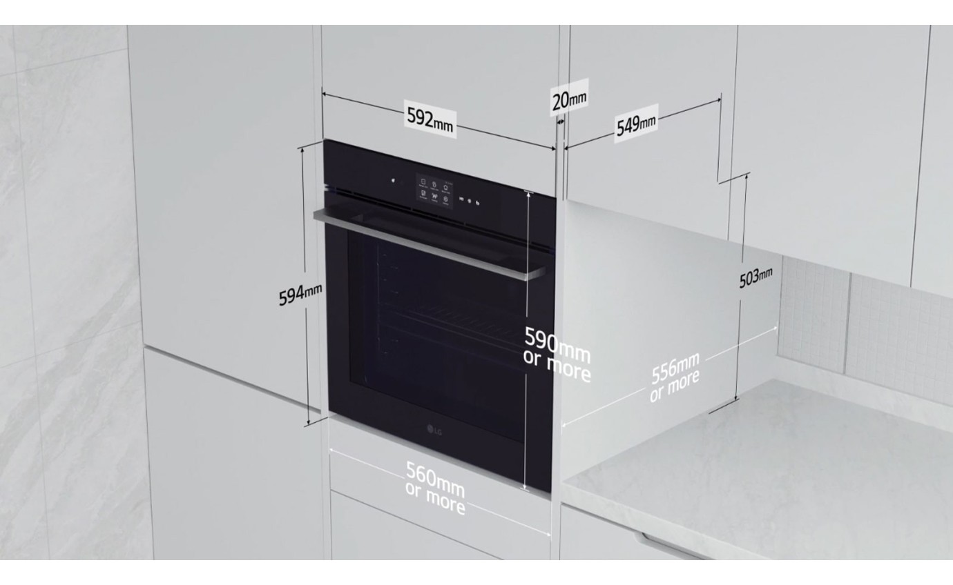 LG 76L InstaView Series 7 Pyrolytic Oven (Black Stainless Steel) BO607G1MB4