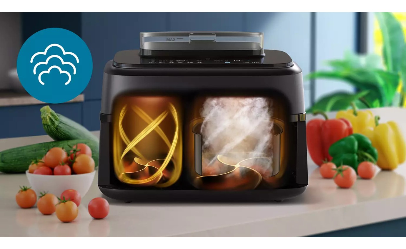 Philips 5000 Series Dual Basket Airfryer XXL (Black) NA55100