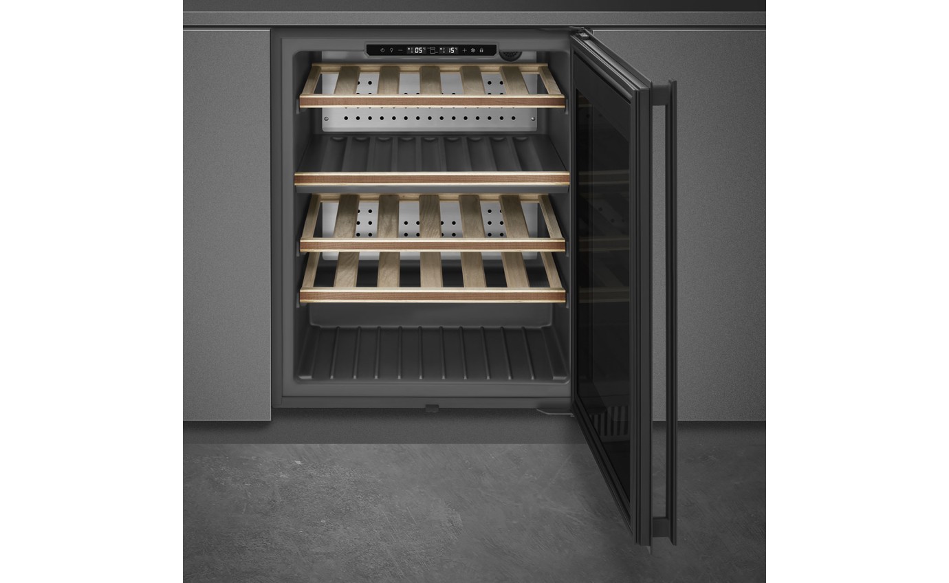 Smeg 82cm Dolce Stil Novo Built-In Wine Cooler (Black) CVI638RN3
