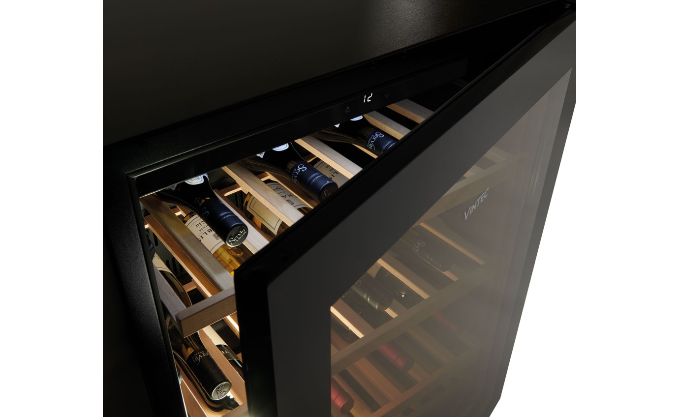 Vintec 50 Bottle Single Zone Glass Wine Cabinet (Black) VWS050SBBX