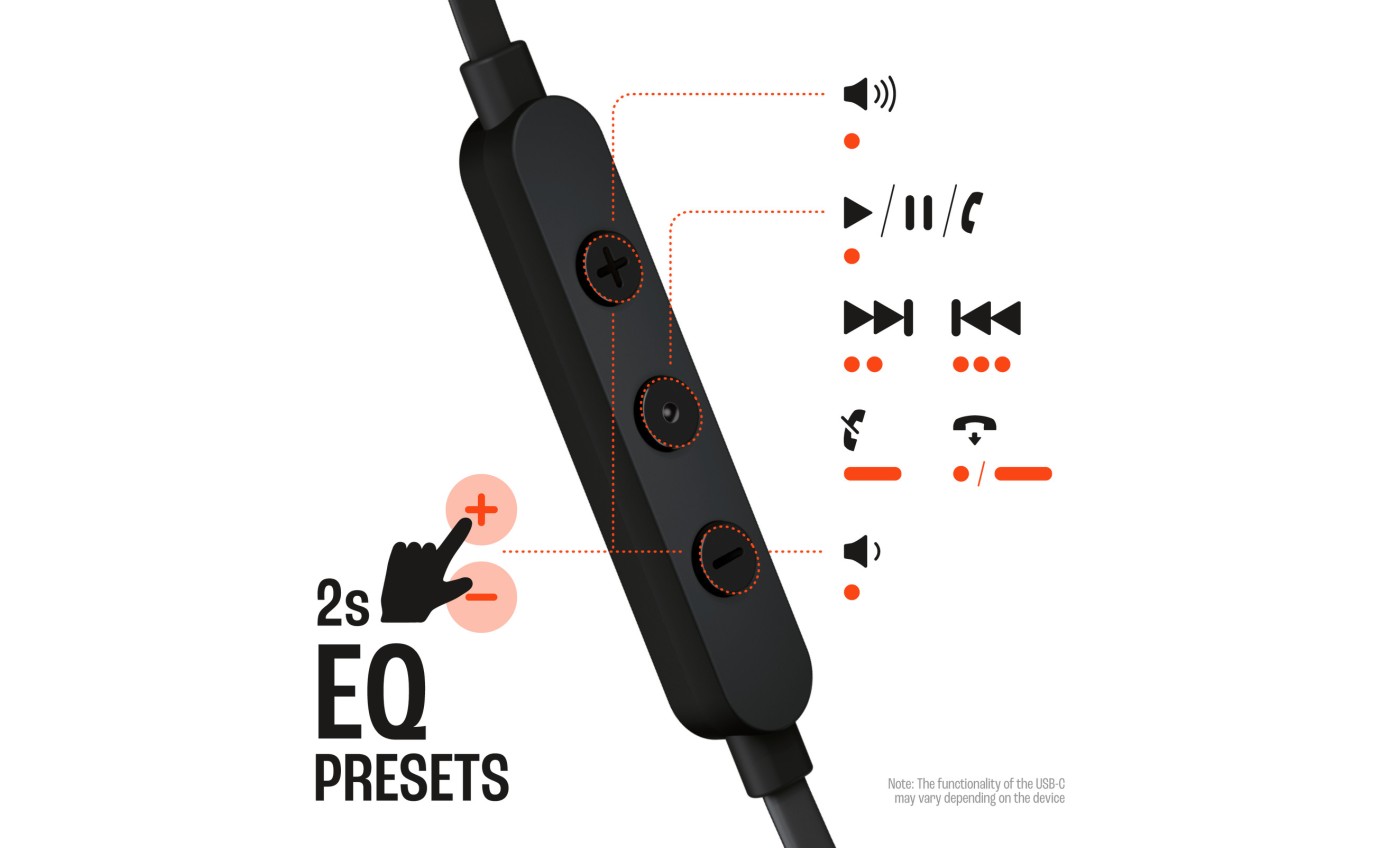 JBL Tune 305C USB-C In-Ear Headphones (Black) JBLT305CBLK