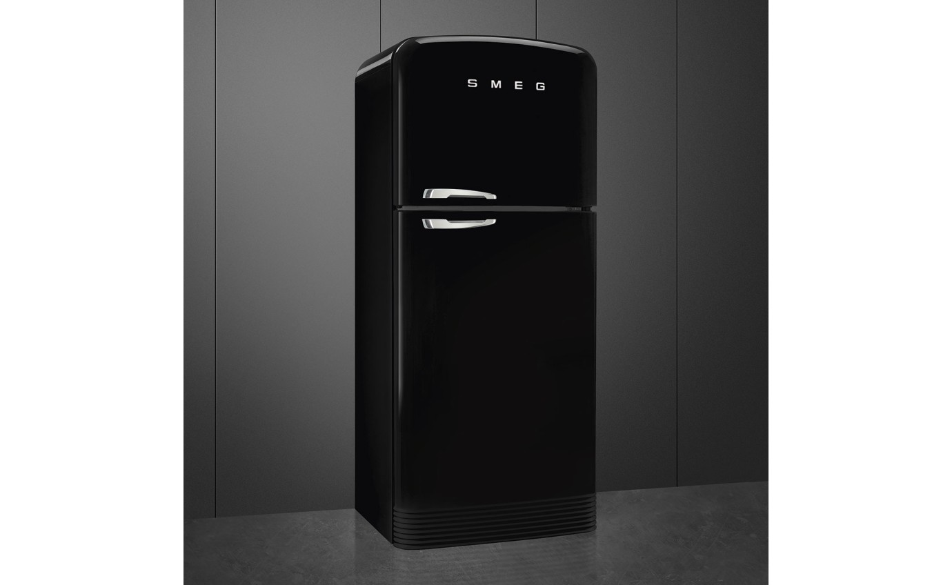Smeg 524L 50s Style Retro Top Mount Fridge (Black) FAB50RBL5AU