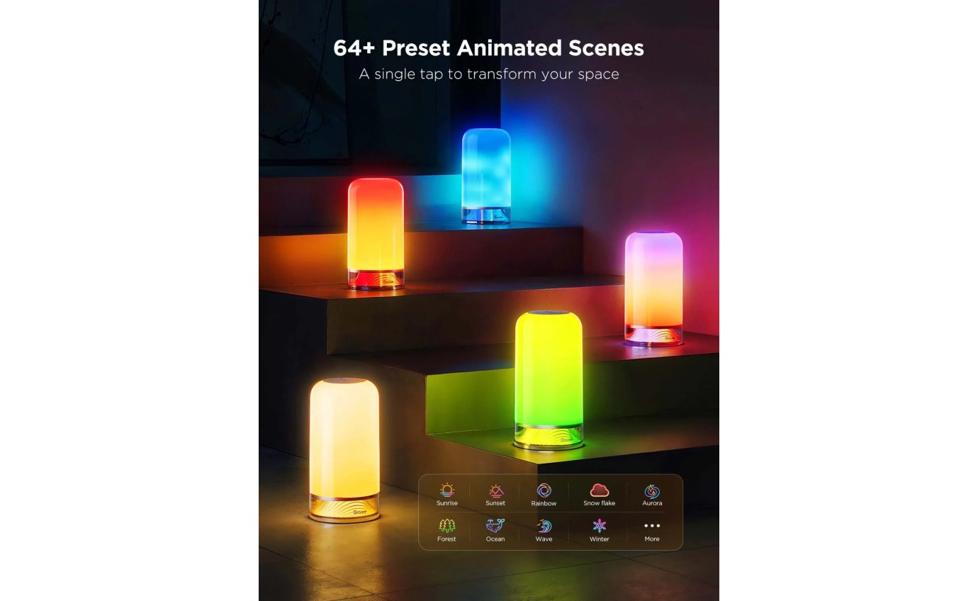 Govee Table Lamp 2 Smart RGBIC Wi-Fi & Matter-Enabled Bedside Lamp H6022ED1