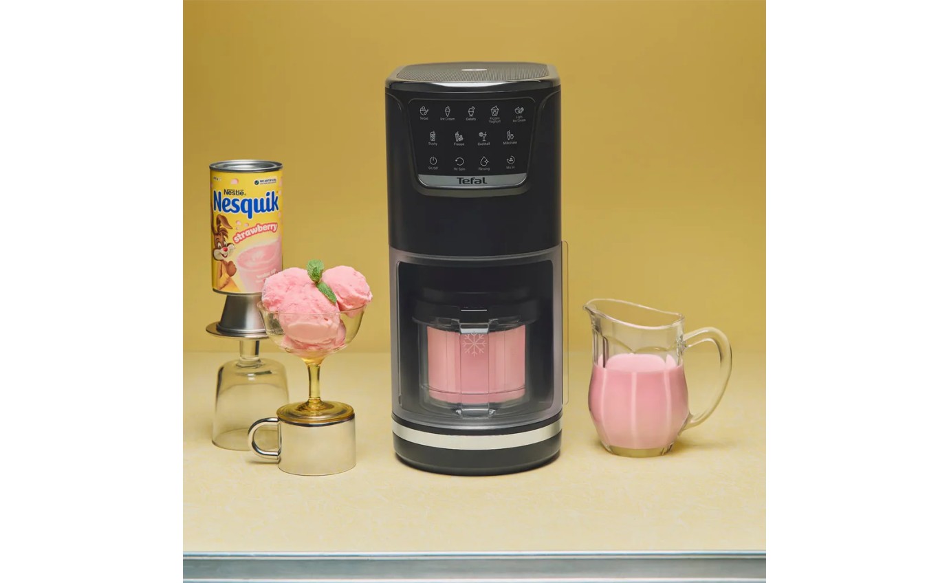 Tefal Dolci Black Knight Ice Cream Maker with Bonus Nesquik Tins NQ32IG6048