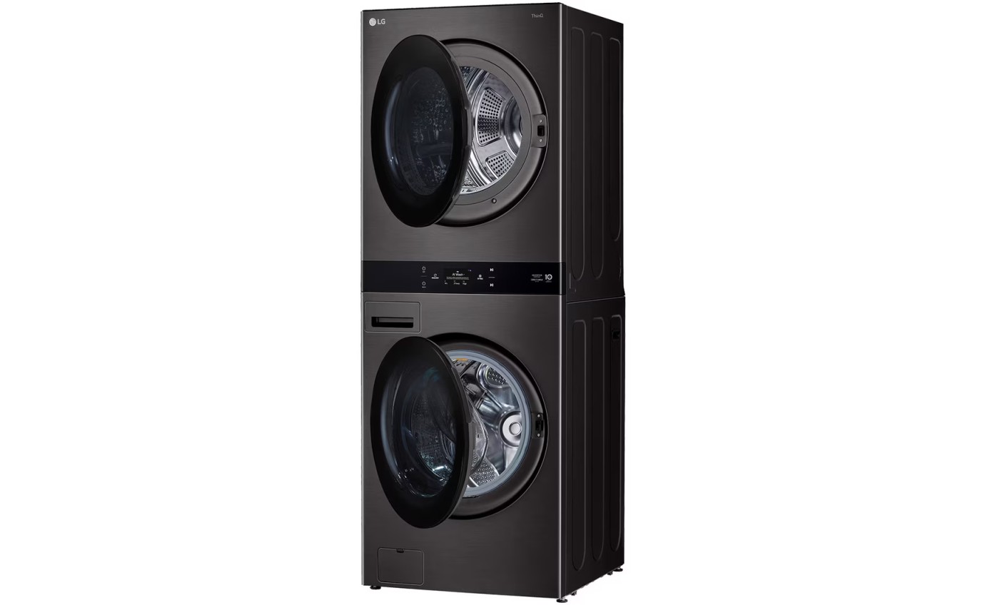 LG 19/10kg WashTower&trade; Stacked Washer Dryer (Black) WWT1910BX