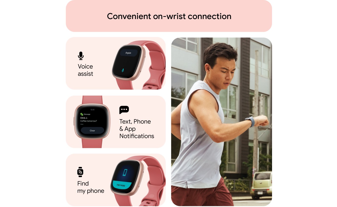 Fitbit Versa 4 Smartwatch (Pink Sand/Copper Rose) FB523RGRWFRCJK